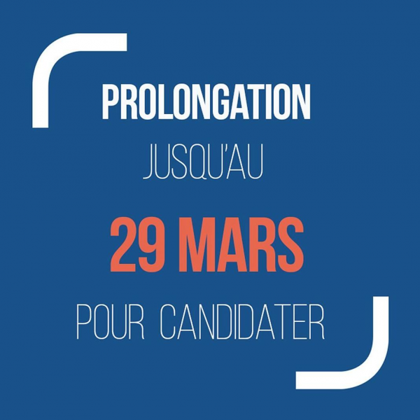 Jusqu'au 29/03 pour candidater !